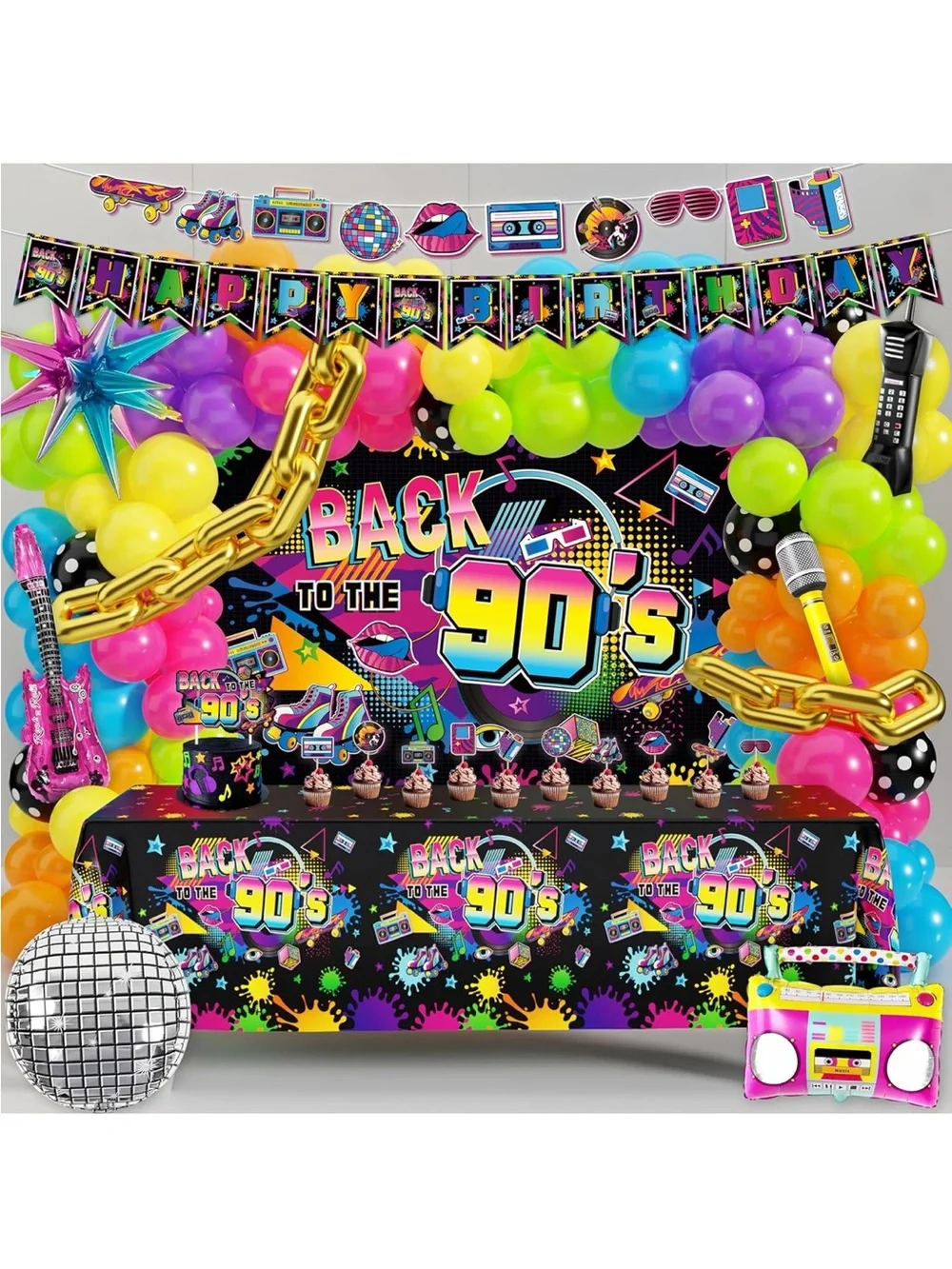 Colorful Balloon Garland Party Kit - Multicolor